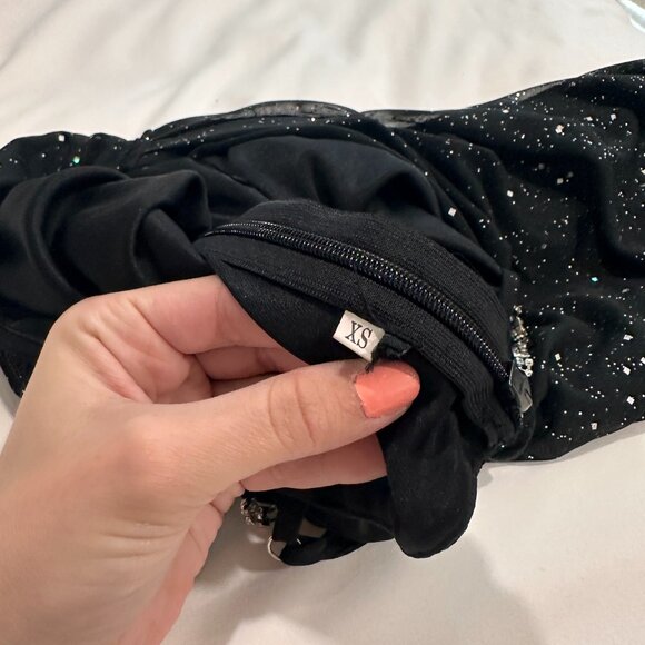 Black Sparkly Tight Mini Dress - Picture 6 of 6